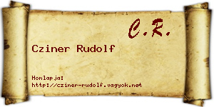 Cziner Rudolf névjegykártya